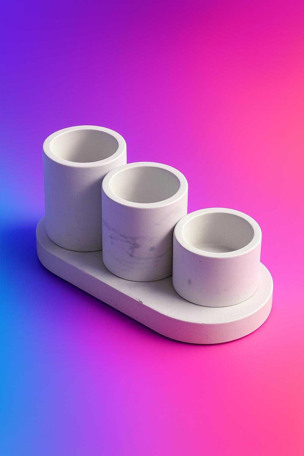 Marble effect 4 piece candle holder