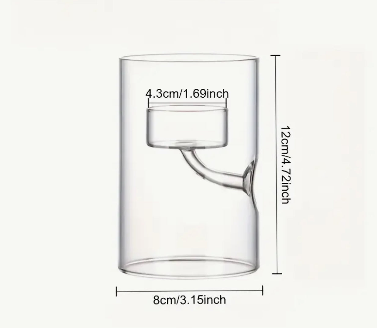 Glass hurricane jar tea light candle holder
