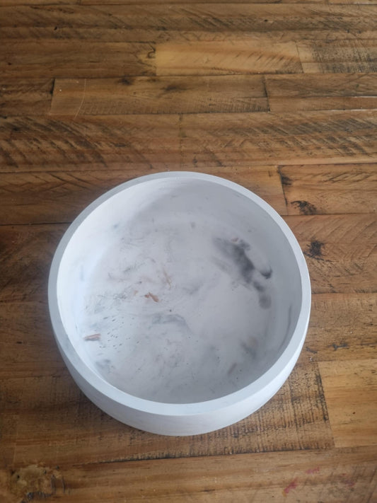 "Elegant Marble-Effect Round Bowl”