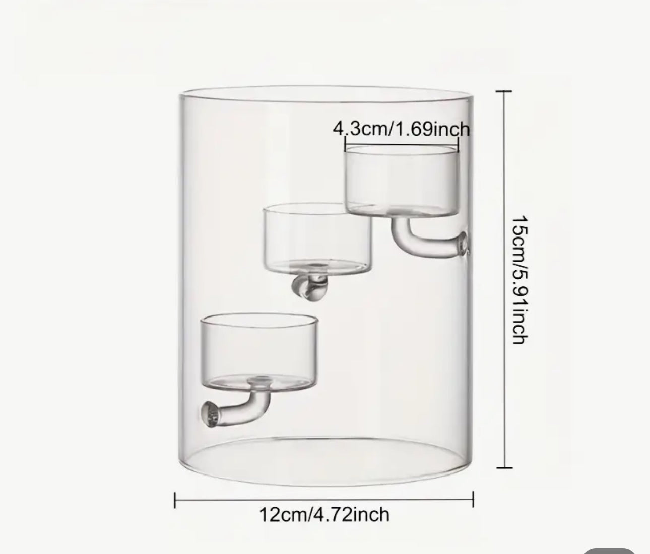 Glass hurricane jar tea light candle holder