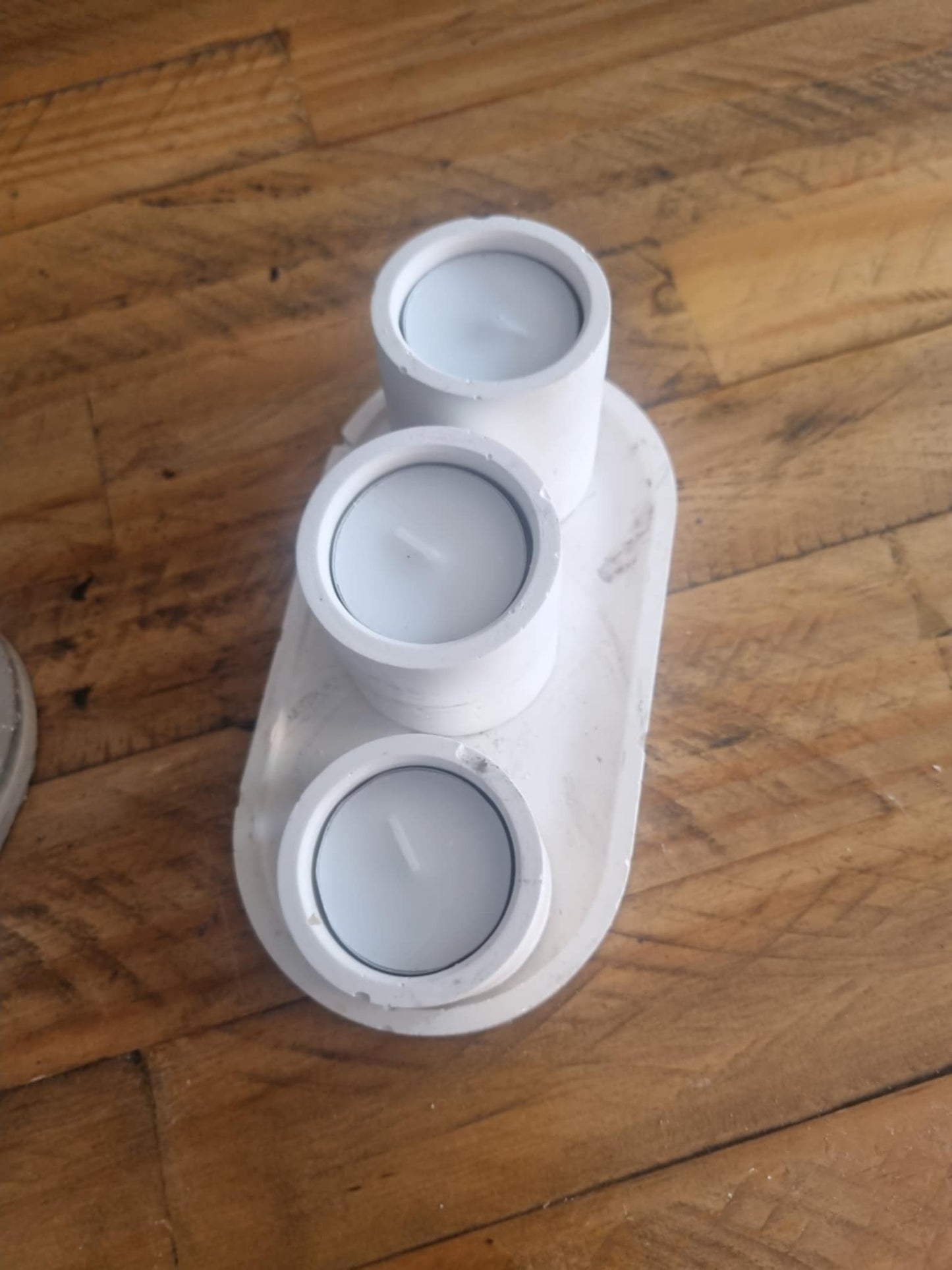 Marble effect 4 piece candle holder