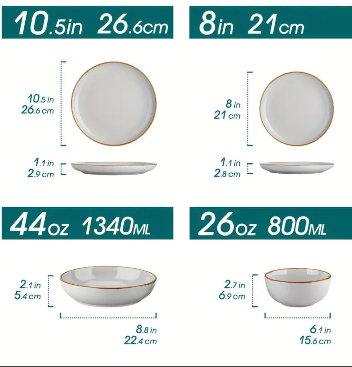 Elegant Grey 16-Piece Dinnerware Set - Premium Ceramic Plates and Bowls