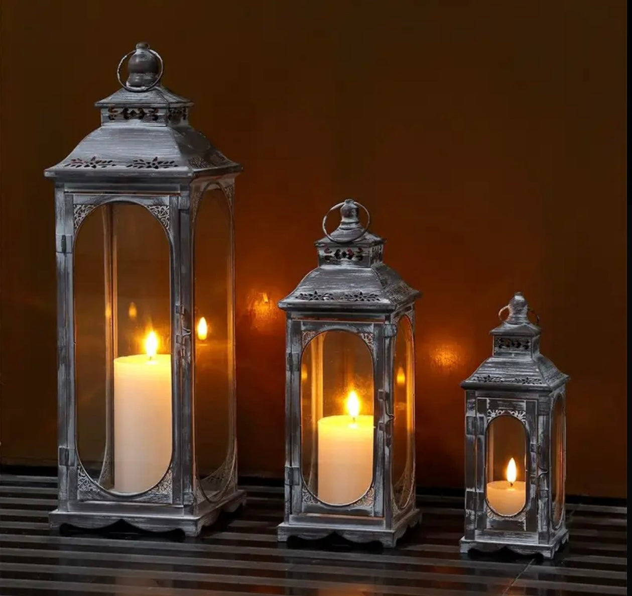Set of 3 vintage lanterns