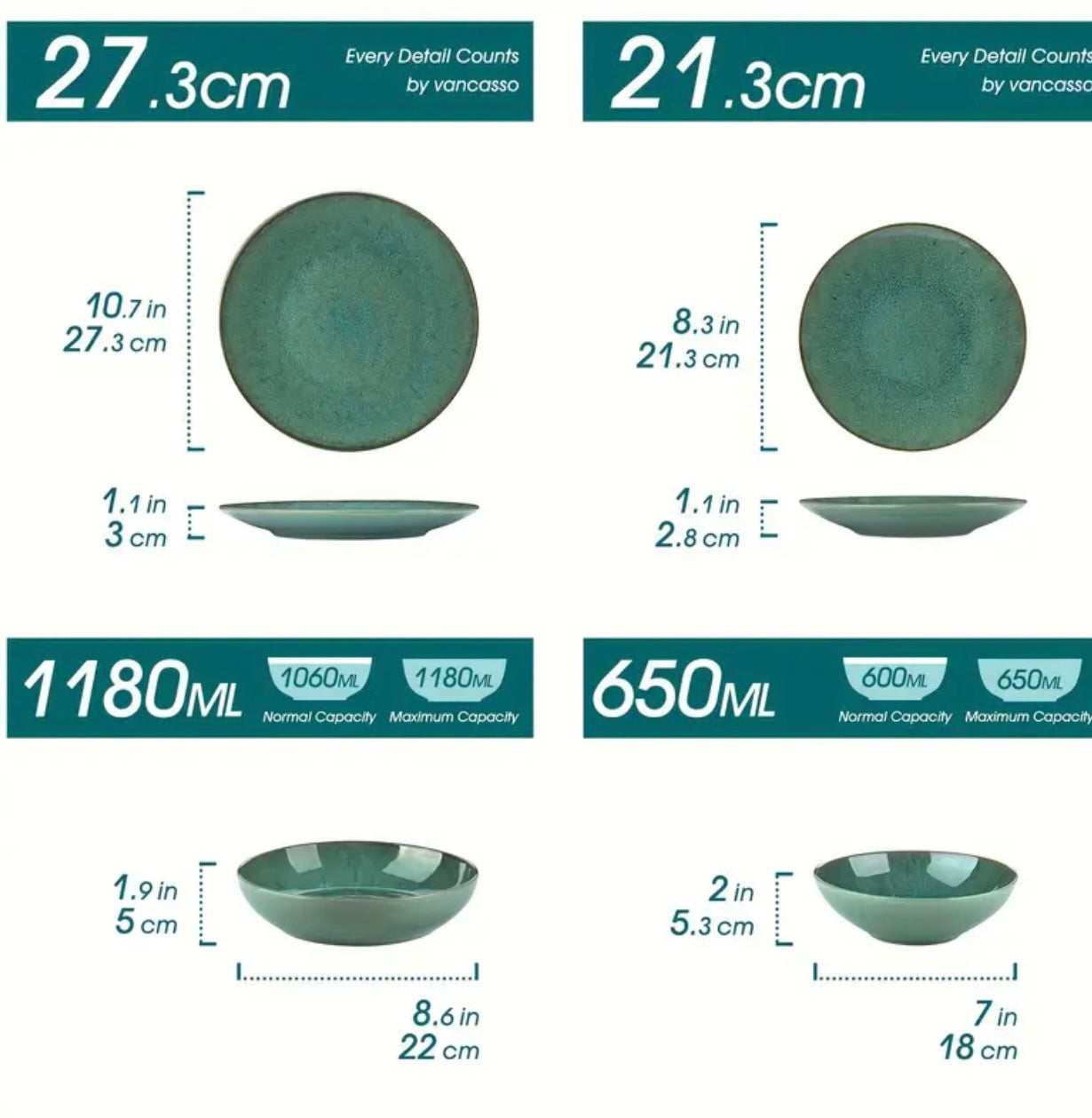 Green 16-Piece Stoneware Dinner Set – Stylish Modern Dinnerware for 4