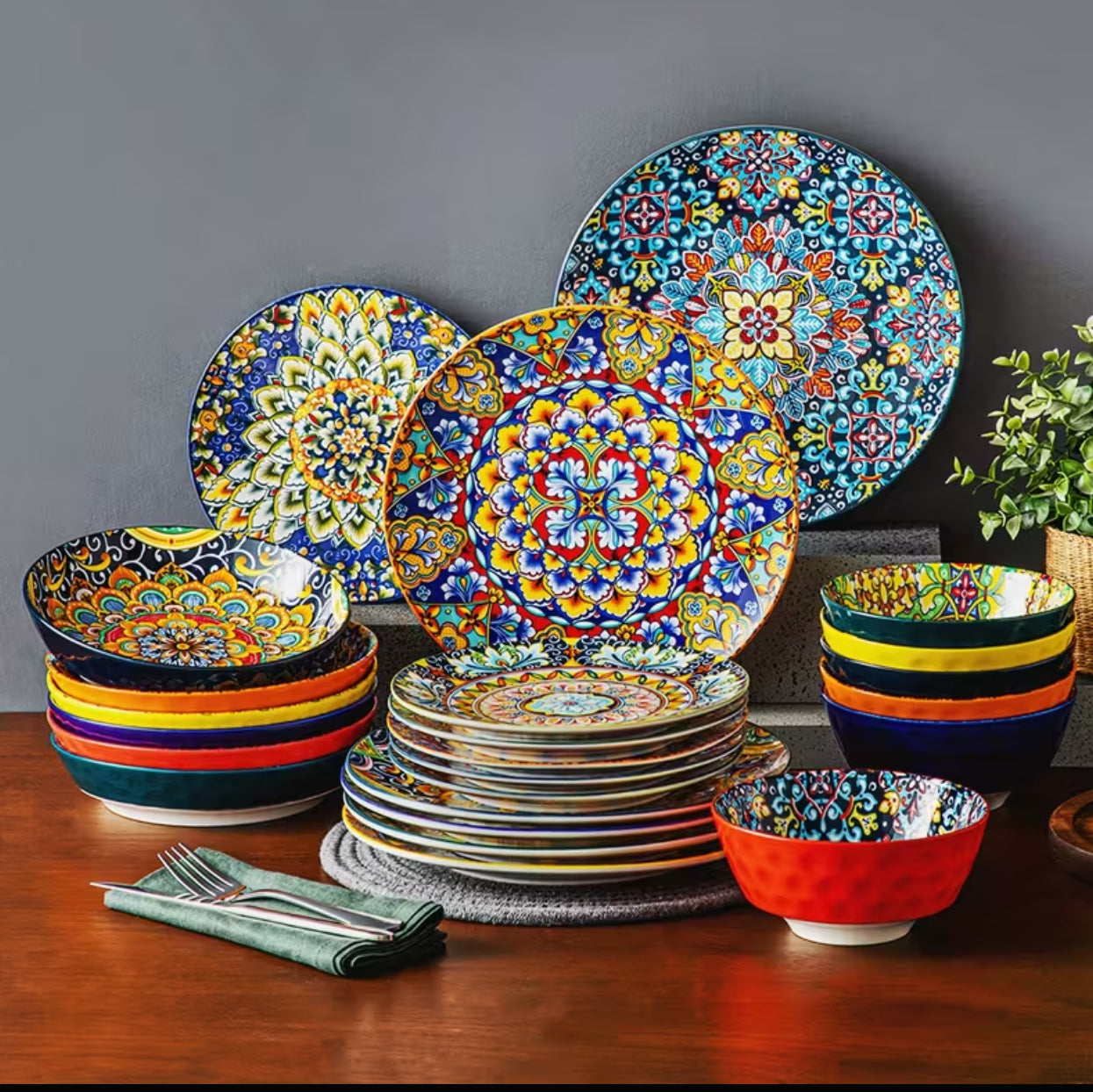 Colourful tableware set - Bohemian Tableware Set