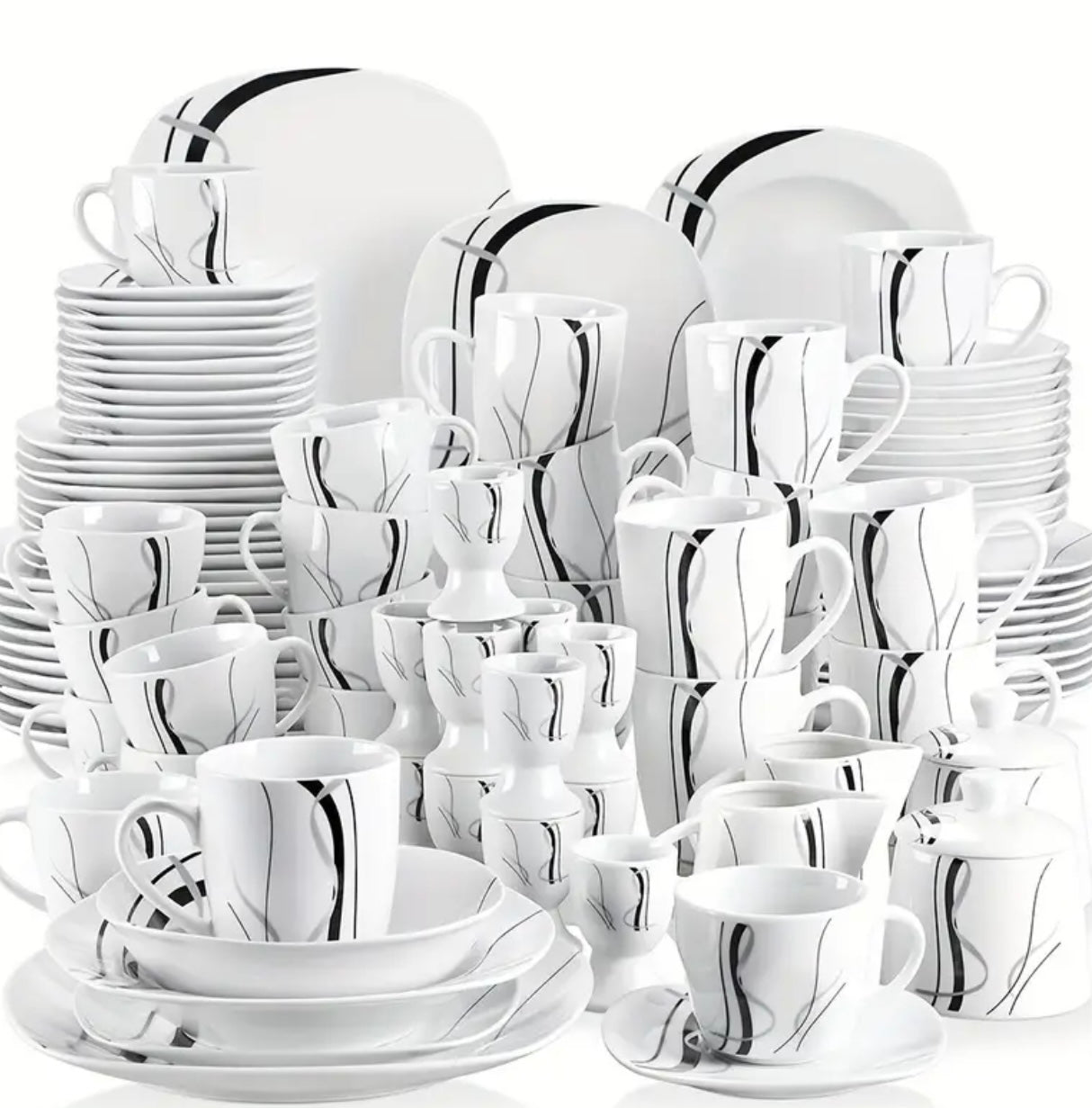 Premium 100-Piece Elegant Porcelain Dinnerware Set - Exceptional Quality & Value for Every Occasion