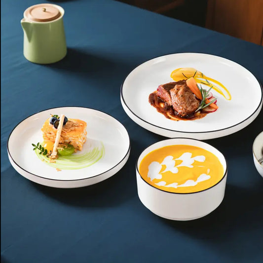 18 - Piece Stoneware Dinnerware Set – Modern Round Plates & Bowls | Dishwasher & Microwave Safe Tableware