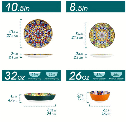 Colourful tableware set - Bohemian Tableware Set