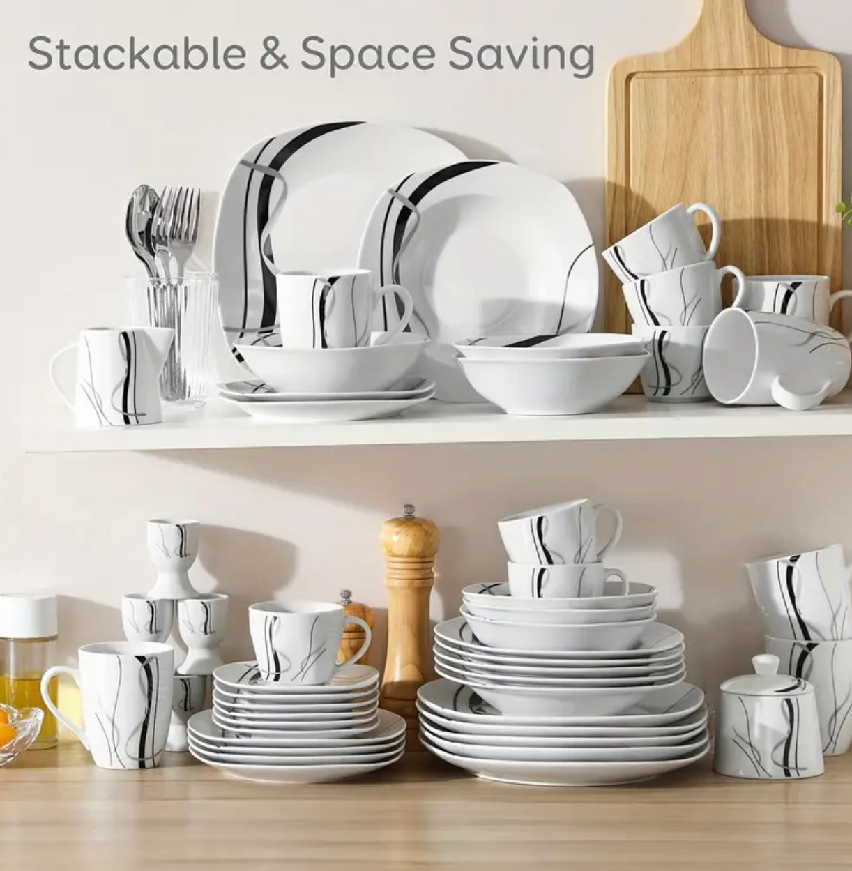 Premium 100-Piece Elegant Porcelain Dinnerware Set - Exceptional Quality & Value for Every Occasion