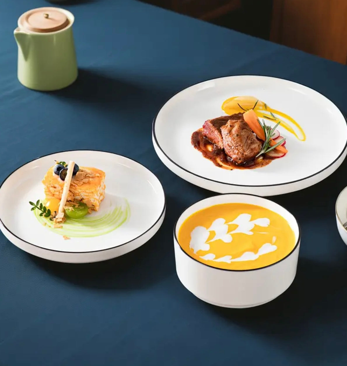 18 - Piece Stoneware Dinnerware Set – Modern Round Plates & Bowls | Dishwasher & Microwave Safe Tableware