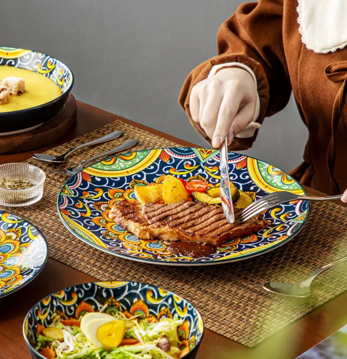 Colourful tableware set - Bohemian Tableware Set