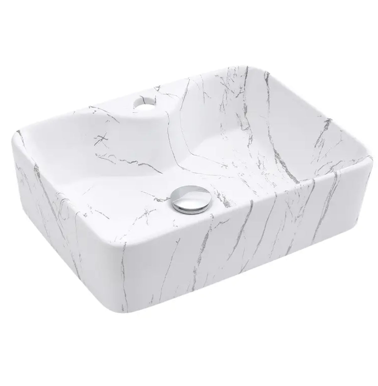 Washroom, cloakroom marble effect wash basin