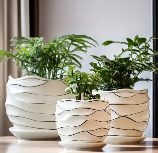 3 piece set ceramic planters
