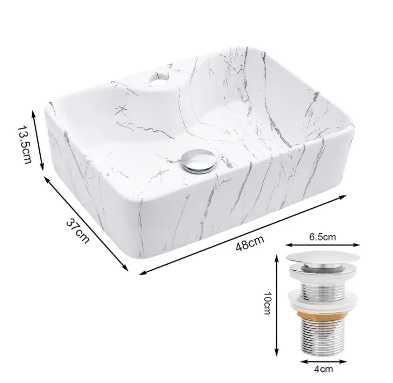 Washroom, cloakroom marble effect wash basin
