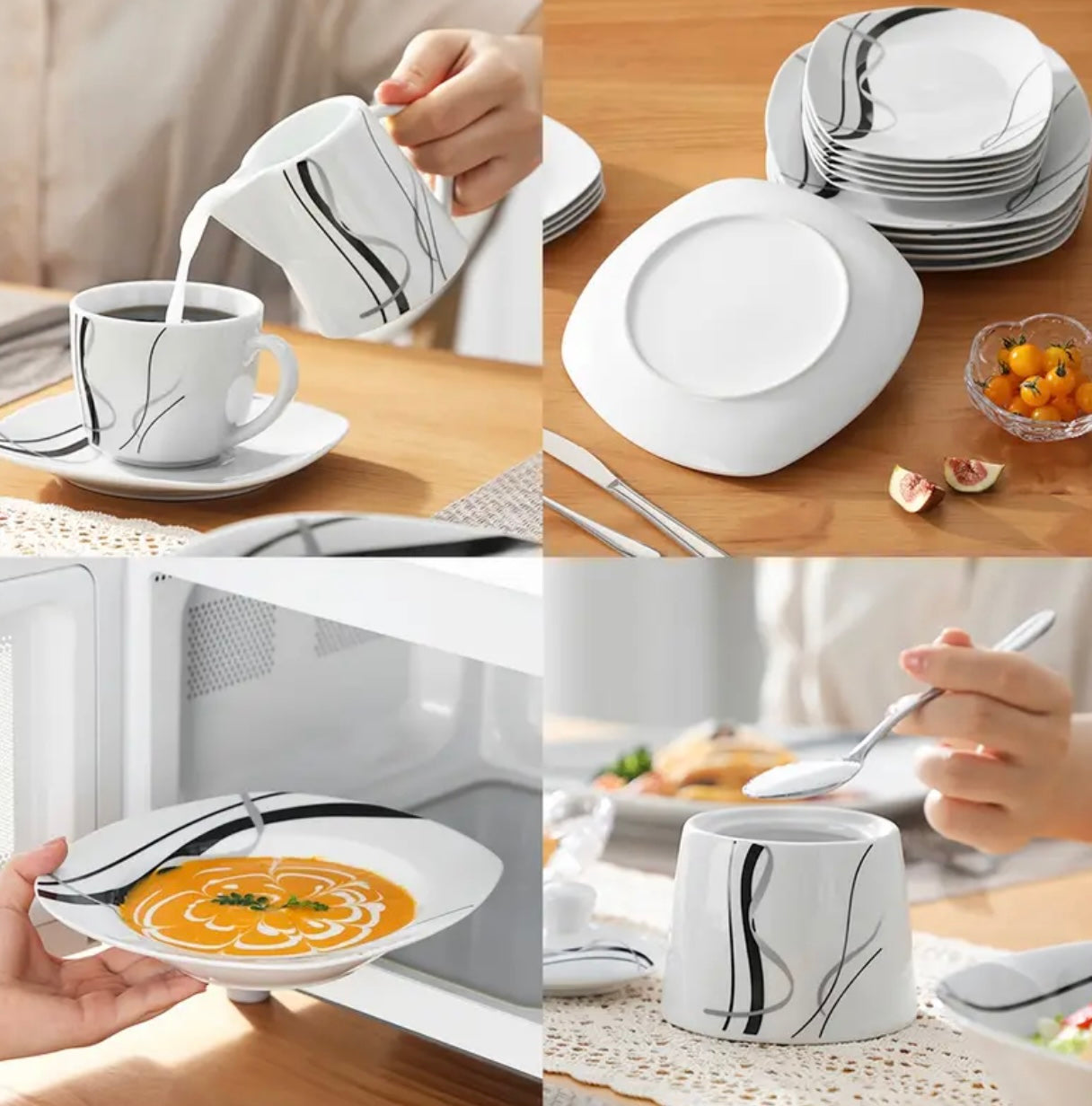 Premium 100-Piece Elegant Porcelain Dinnerware Set - Exceptional Quality & Value for Every Occasion