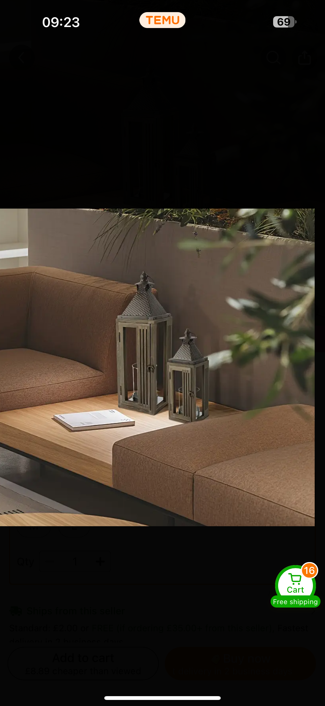 Indoor outdoor set of 2 lanterns