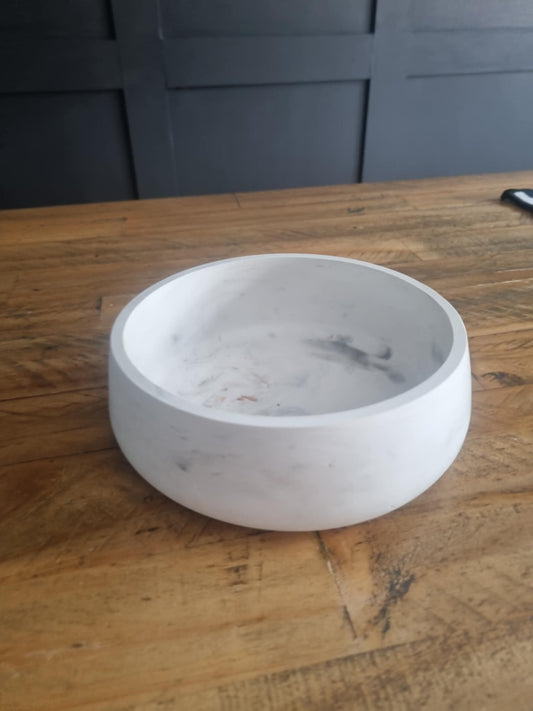 "Elegant Marble-Effect Round Bowl”