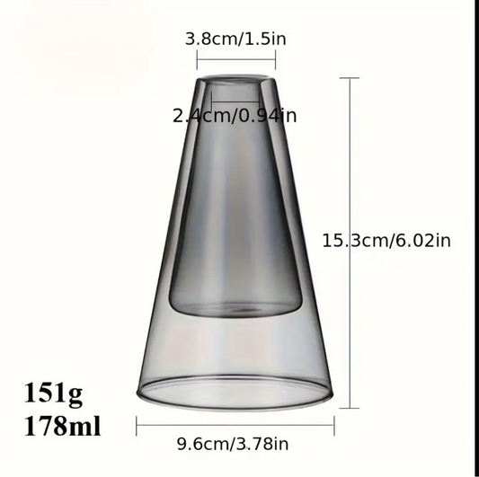 Minimalist Glass Reed Diffuser Bottle – 178ml Clear Cone-Shaped Fragrance Vessel for Home or Office Aromatherapy