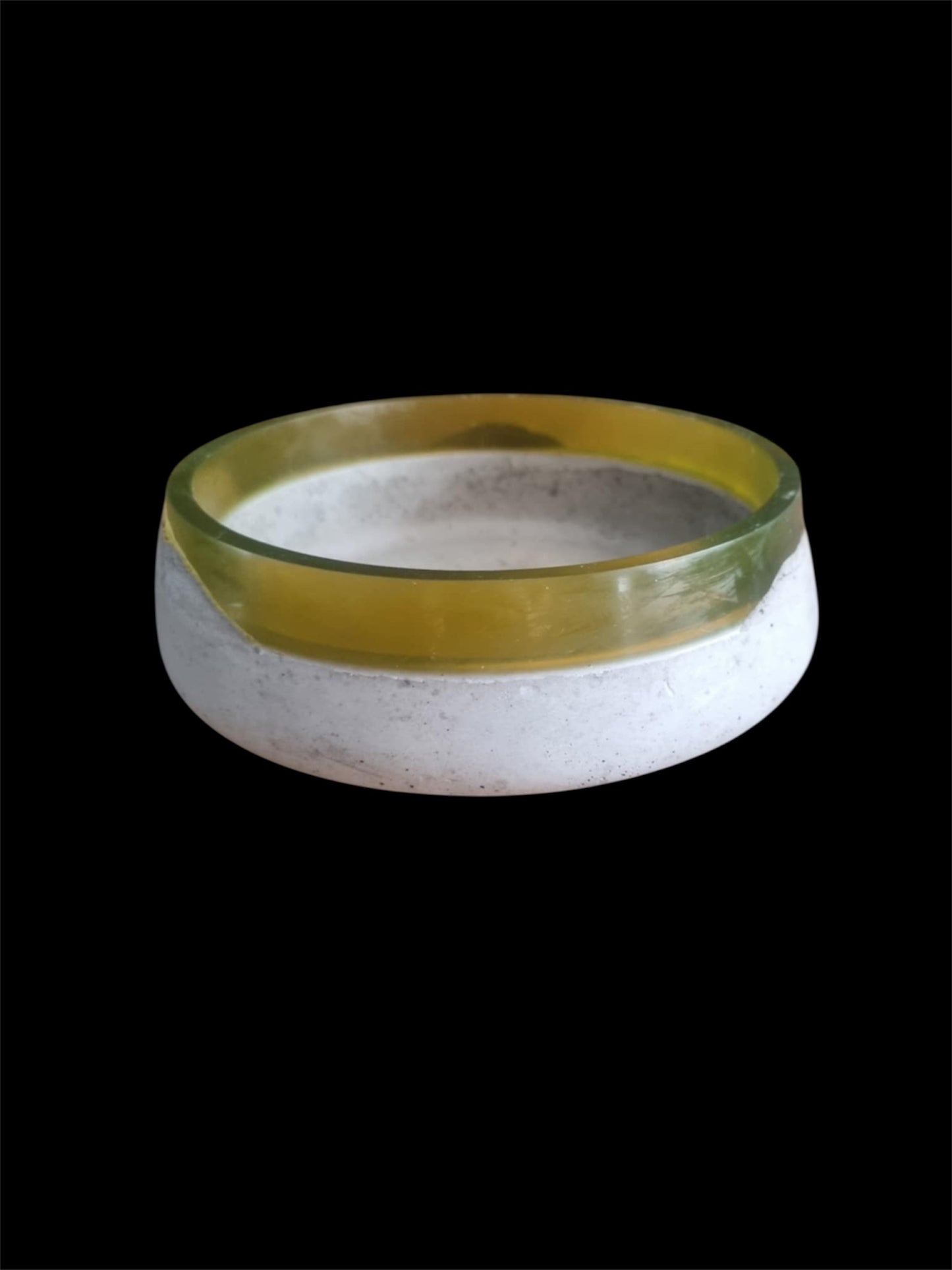 Rustic concrete and Amber Resin Bowl