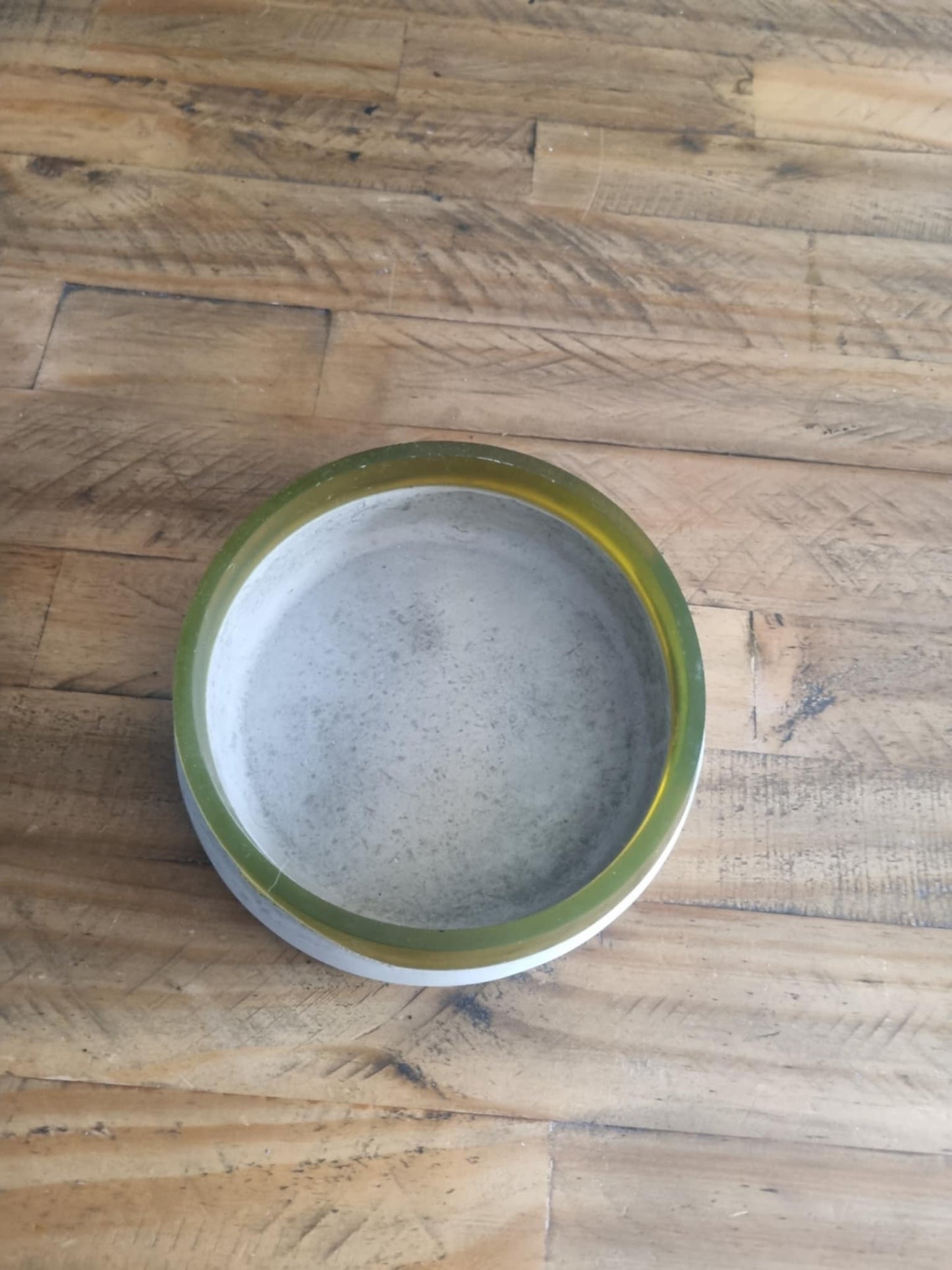 Rustic concrete and Amber Resin Bowl