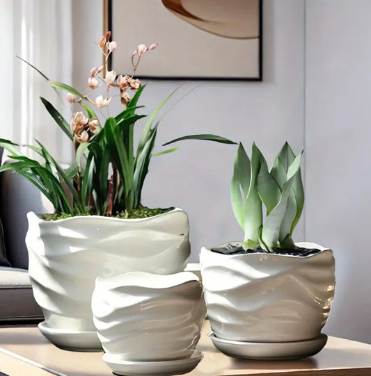 3 piece set ceramic planters