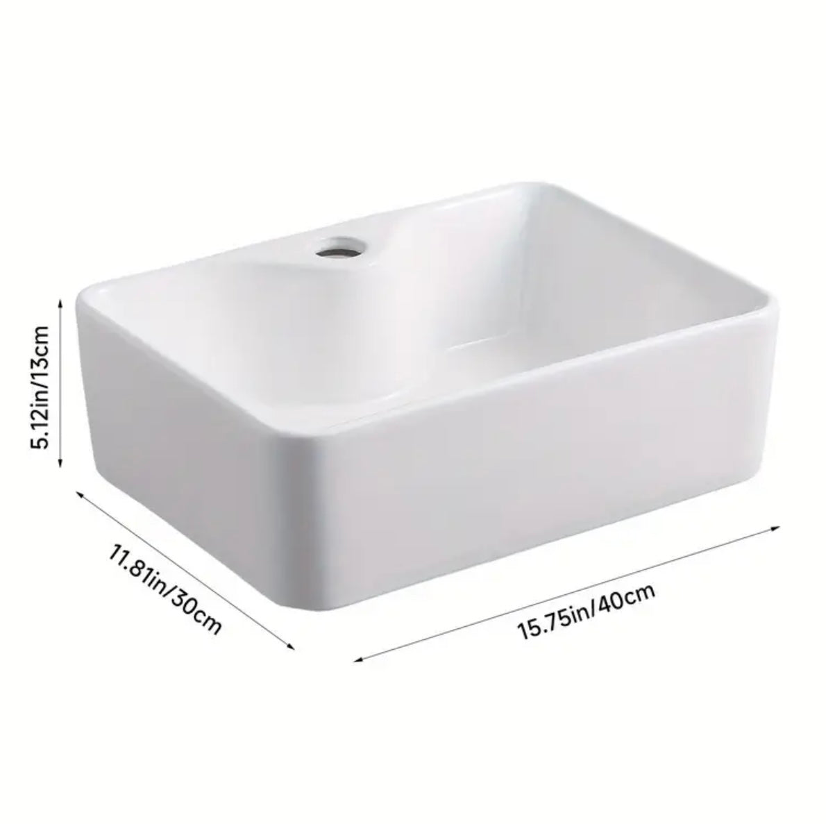 Modern countertop mounted sink for cloakroom or washroom