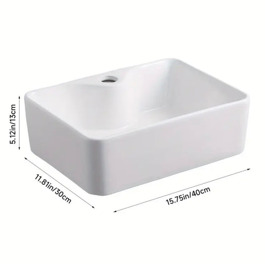 Modern countertop mounted sink for cloakroom or washroom